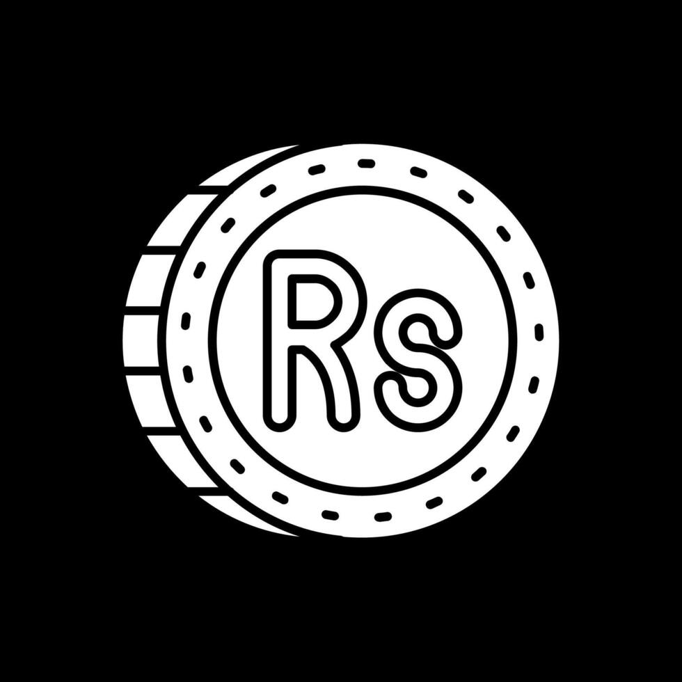 Rupee Glyph Inverted Icon vector