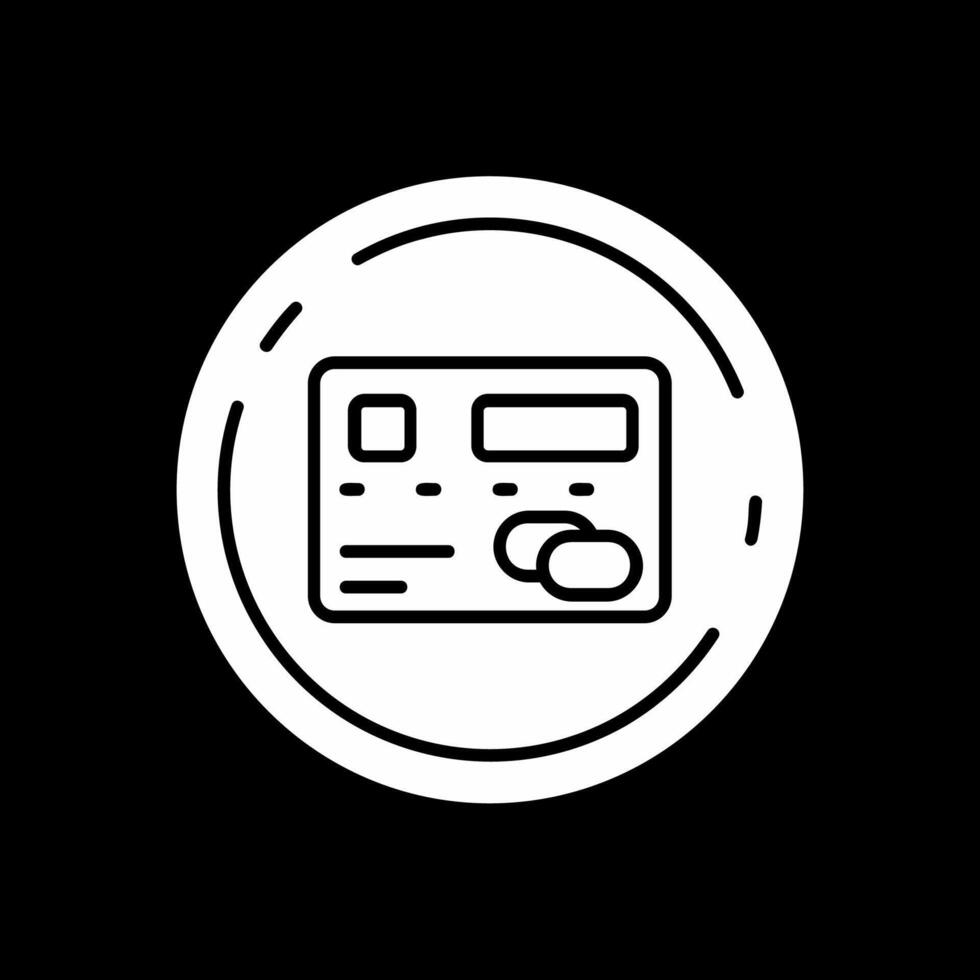 Pay Glyph Inverted Icon vector