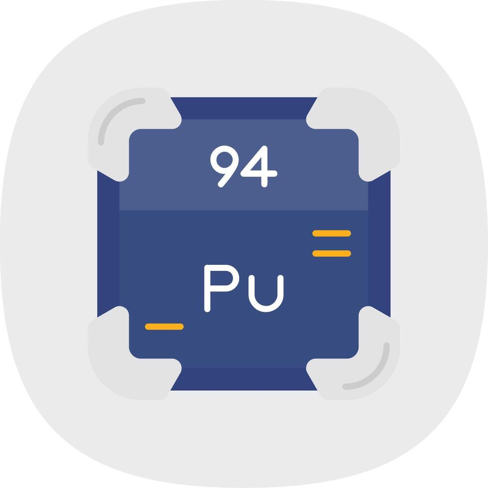 Plutonium Flat Curve Icon vector