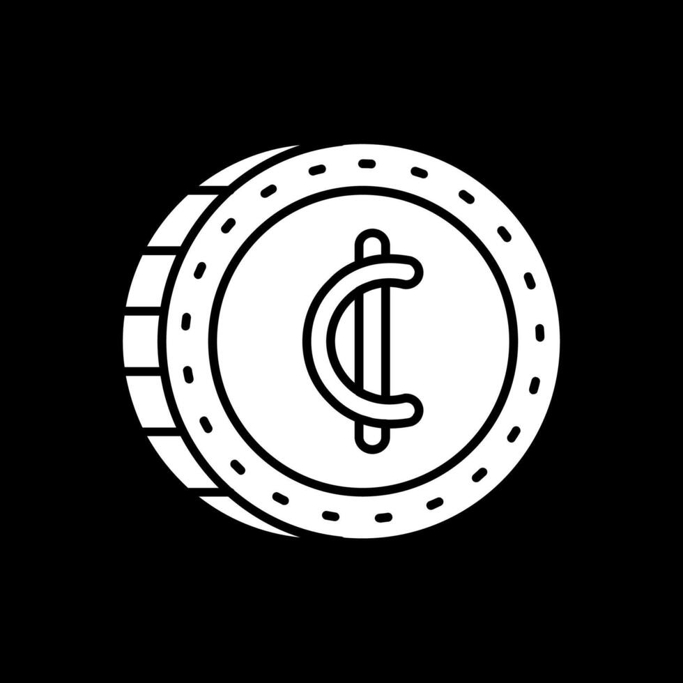 Cedis Glyph Inverted Icon vector