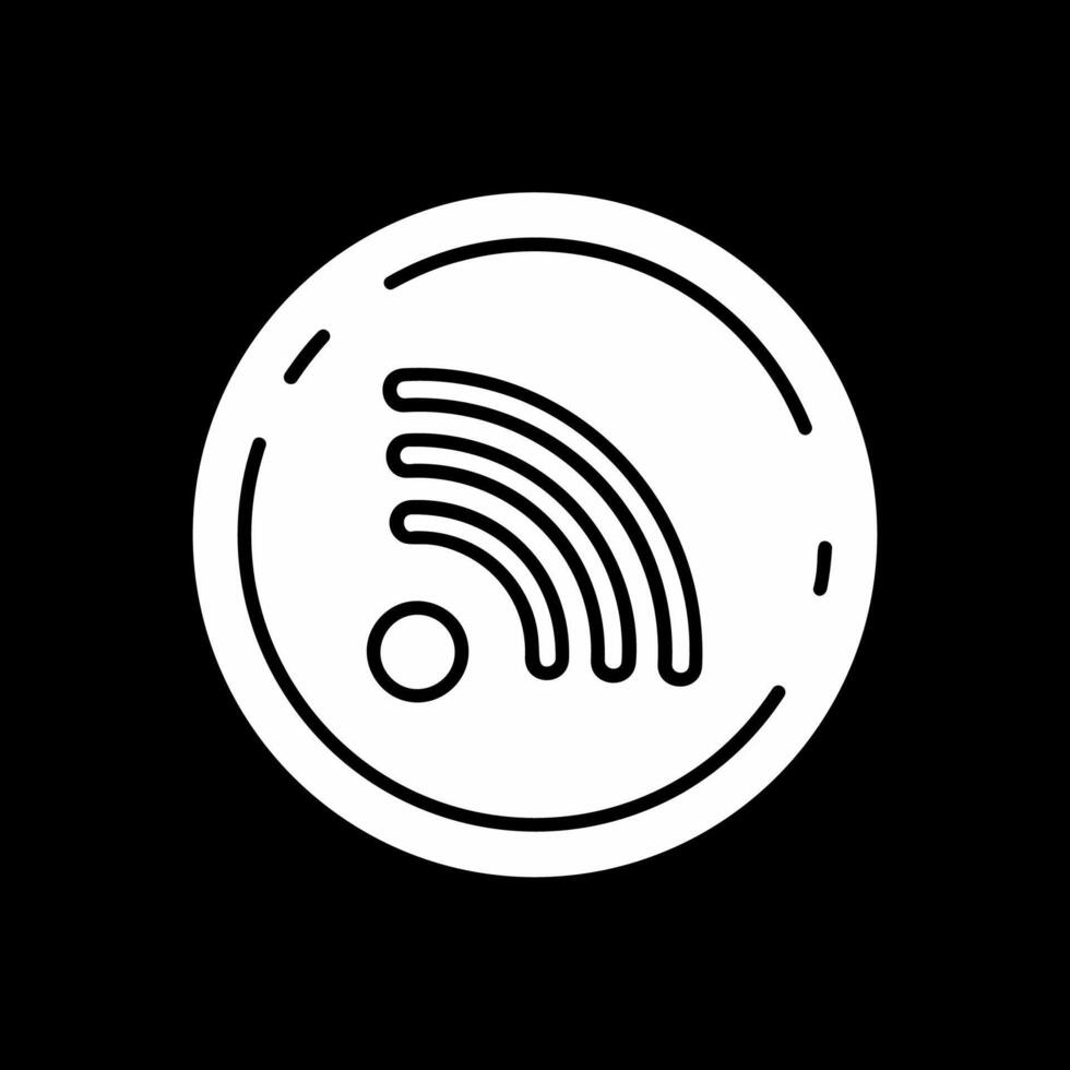 Rss Glyph Inverted Icon vector