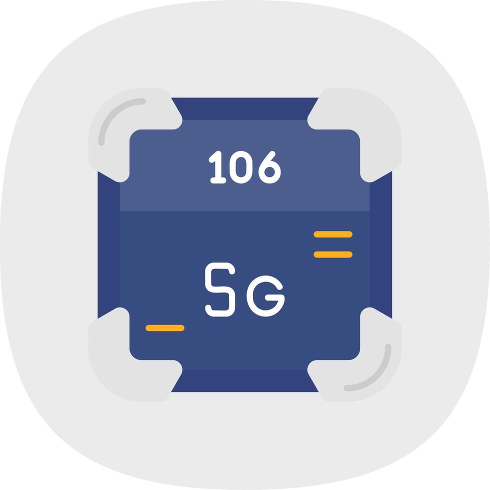Seaborgium Flat Curve Icon vector