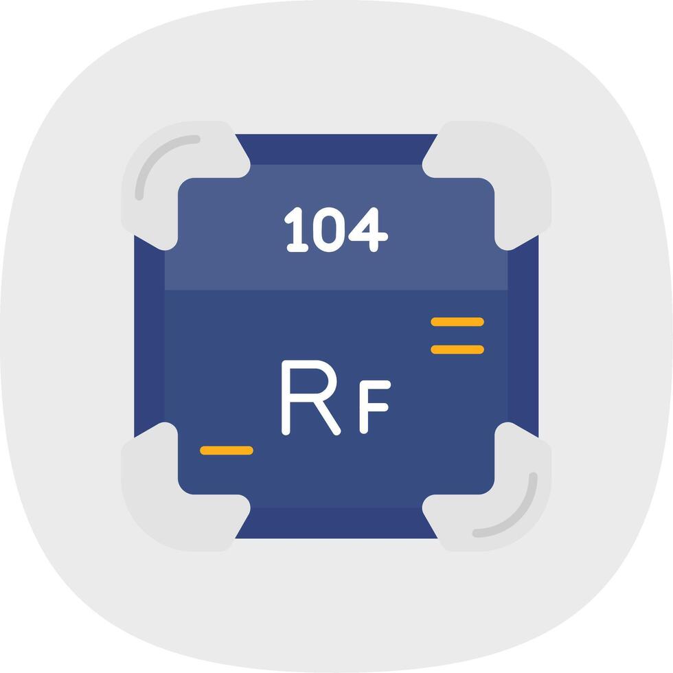 Rutherfordium Flat Curve Icon vector