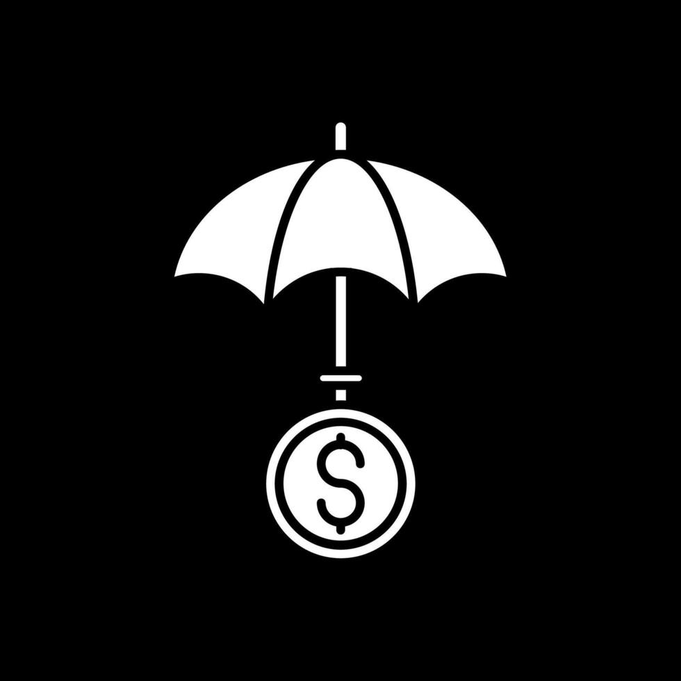 Umbrella Glyph Inverted Icon vector