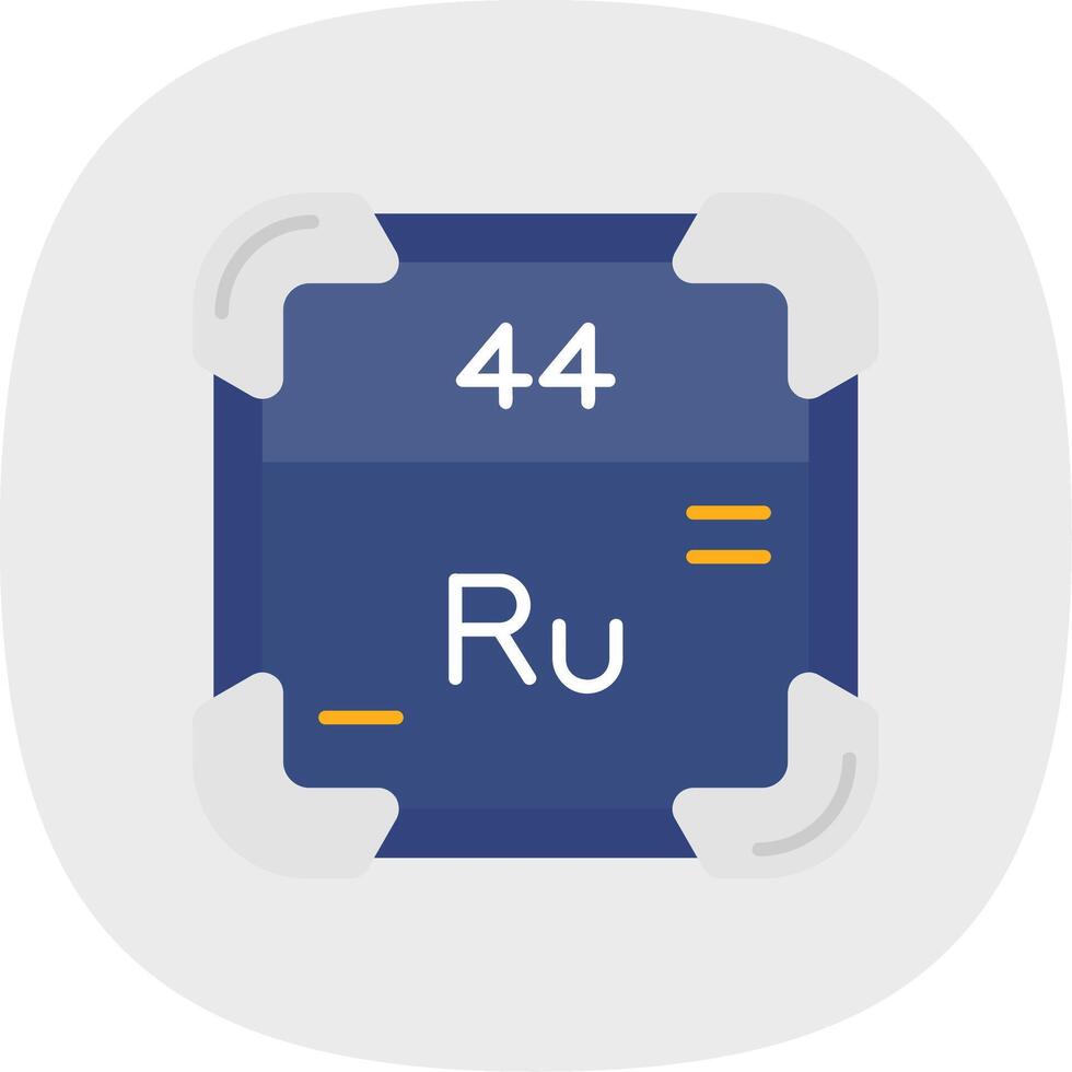 Ruthenium Flat Curve Icon vector