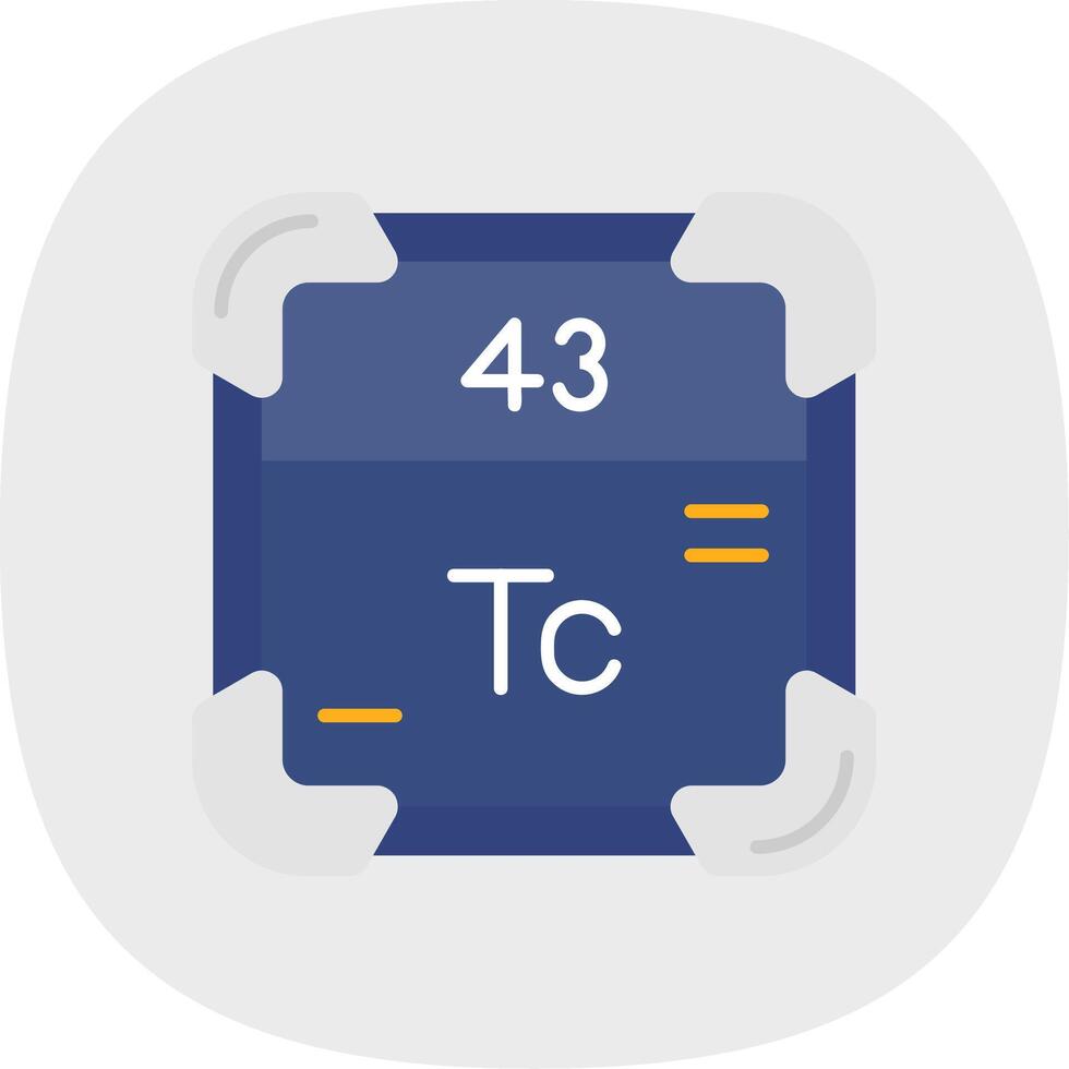 Technetium Flat Curve Icon vector