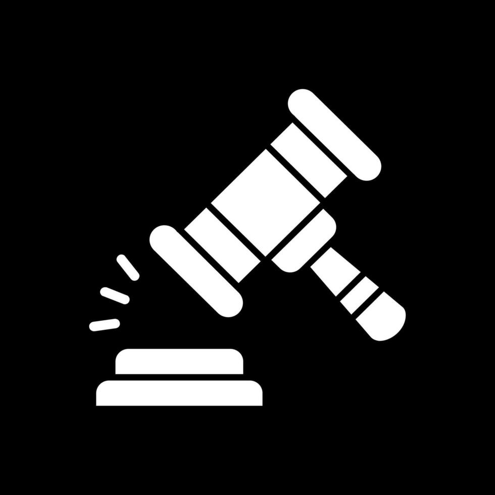 Gavel Glyph Inverted Icon vector