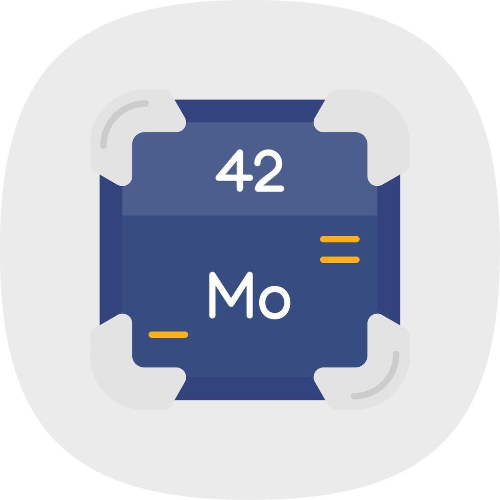 Molybdenum Flat Curve Icon vector