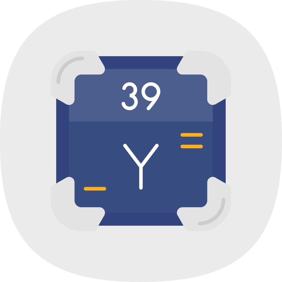 Yttrium Flat Curve Icon vector