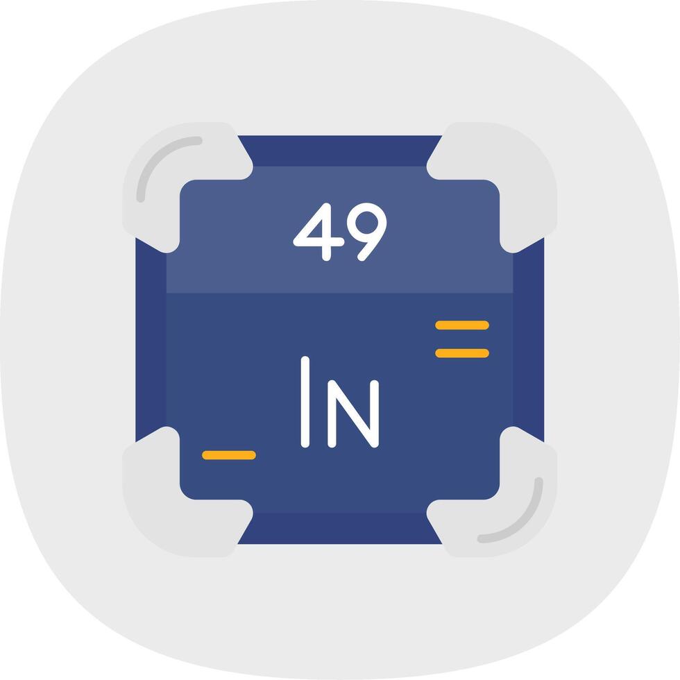 Indium Flat Curve Icon vector