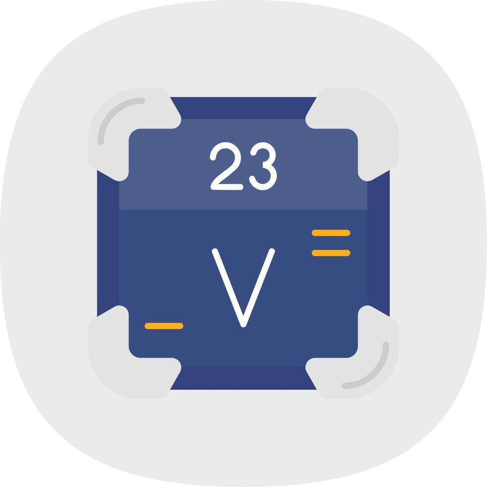 Vanadium Flat Curve Icon vector