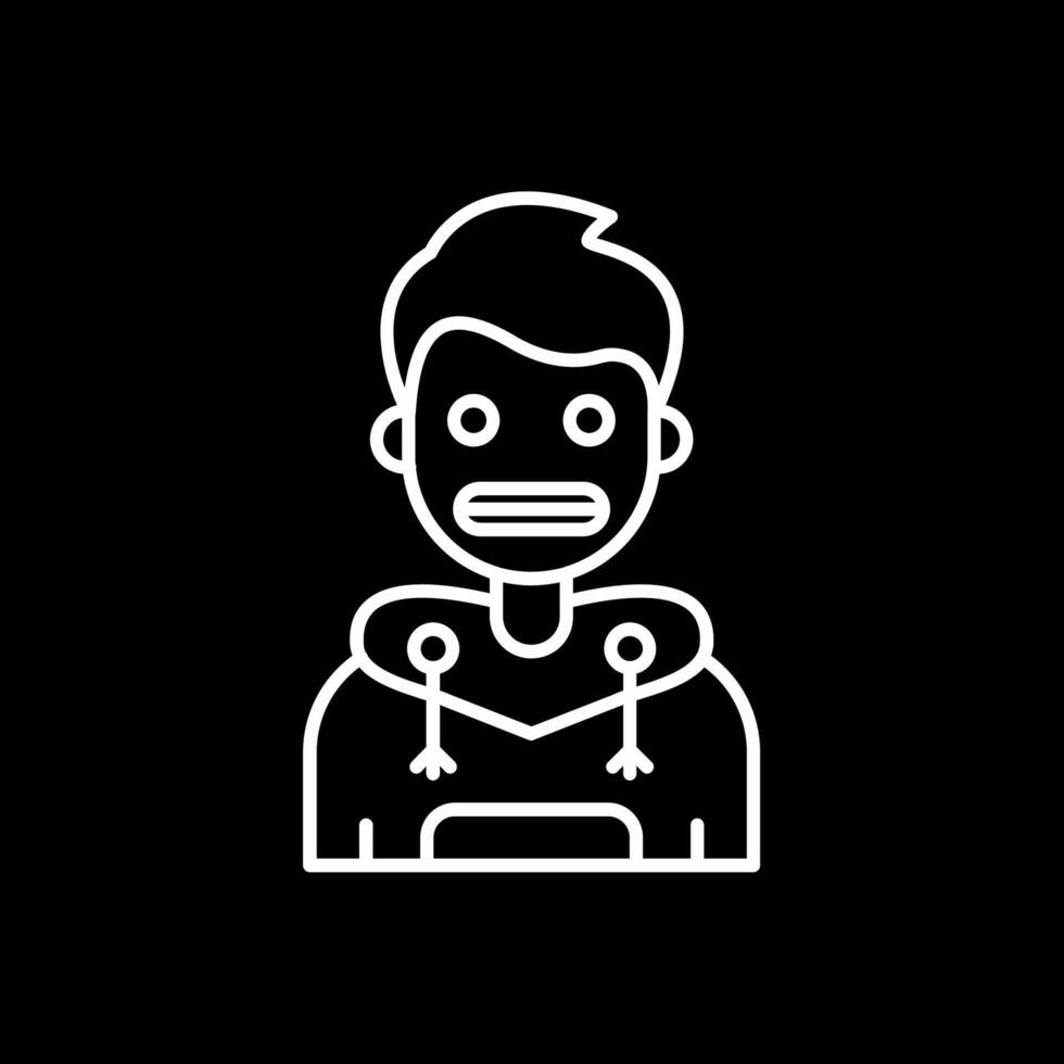 Shocked Line Inverted Icon vector