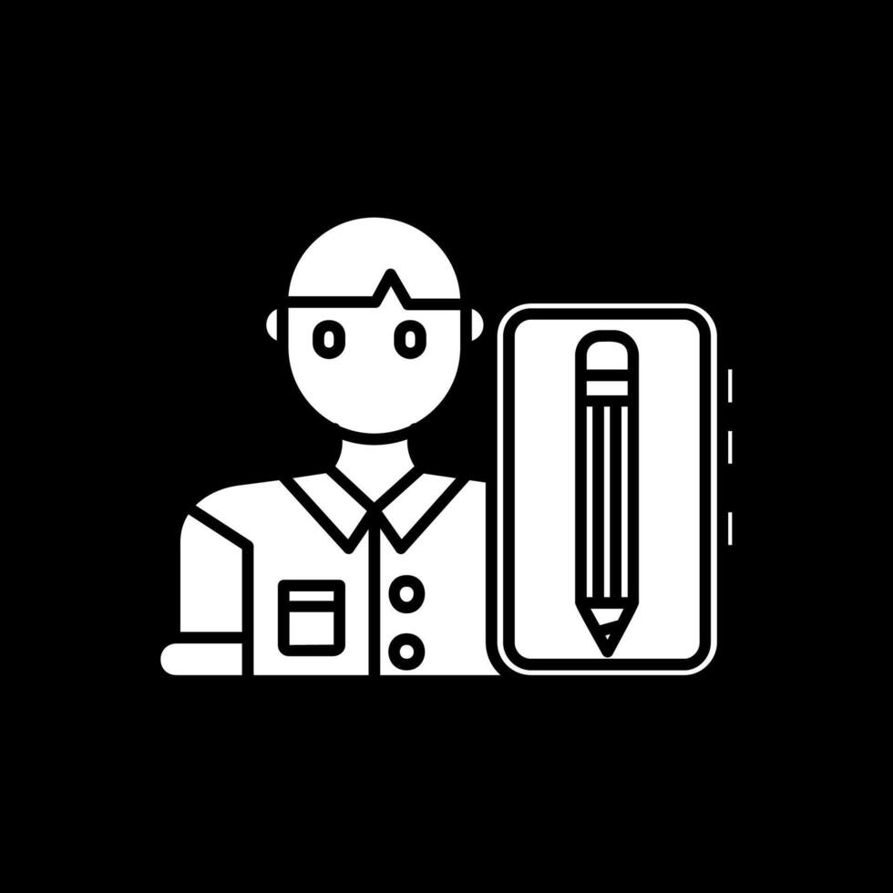 Blogger Glyph Inverted Icon vector