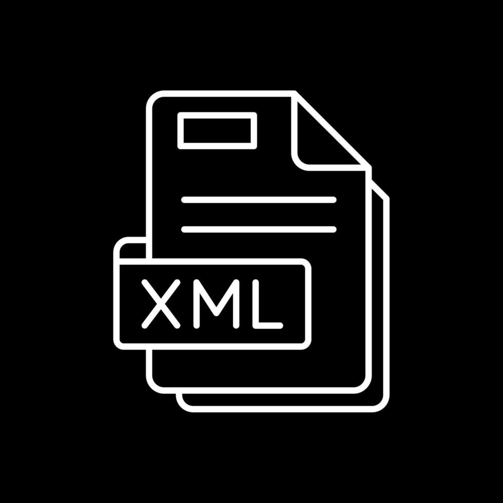 xml línea invertido icono vector