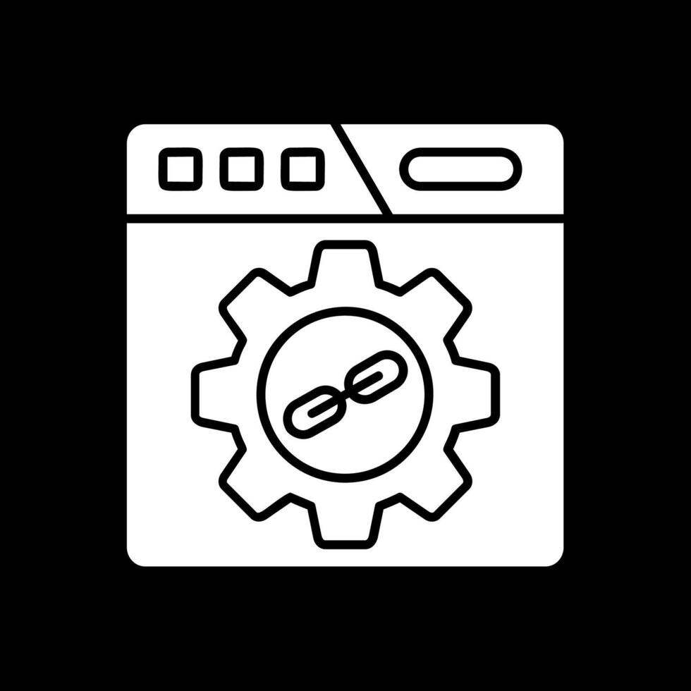Backlink Glyph Inverted Icon vector
