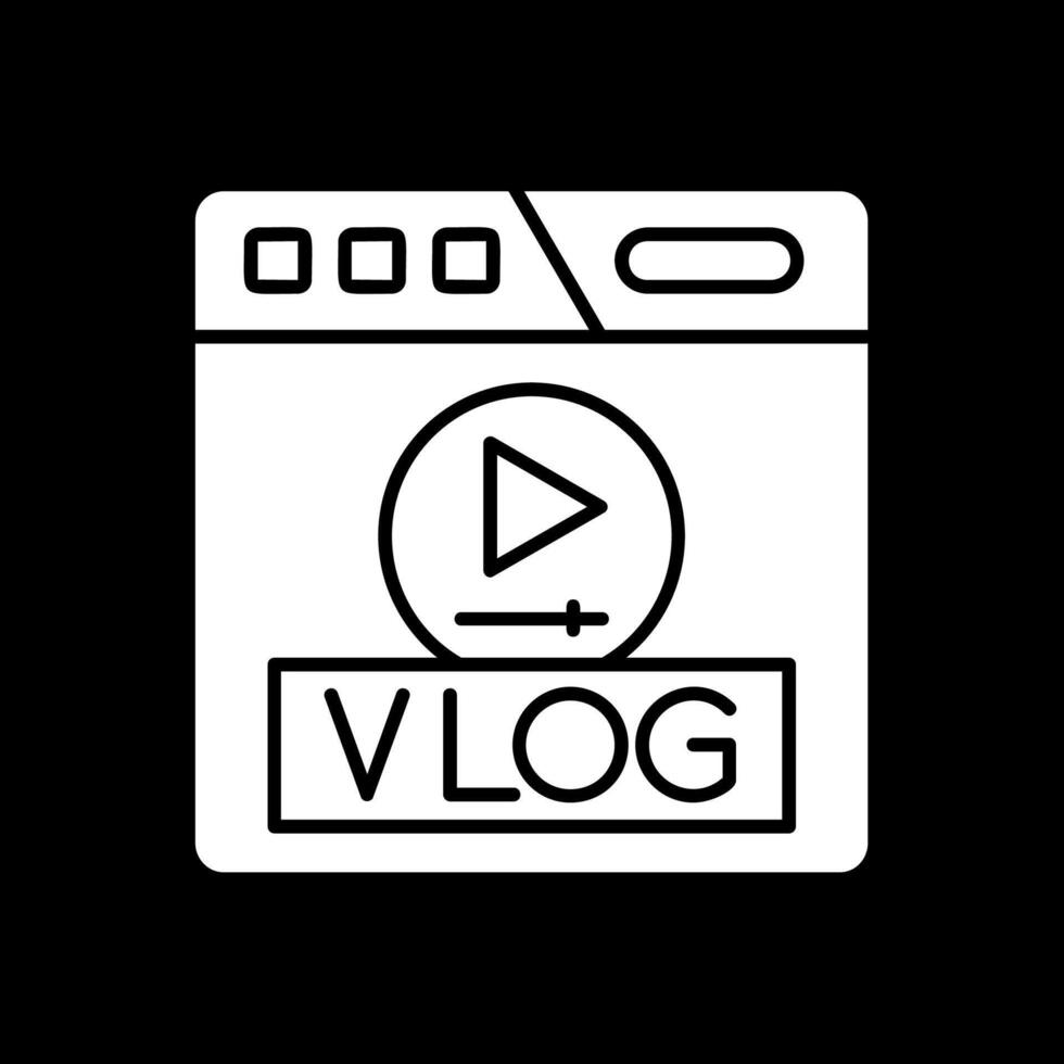 Vlog Glyph Inverted Icon vector