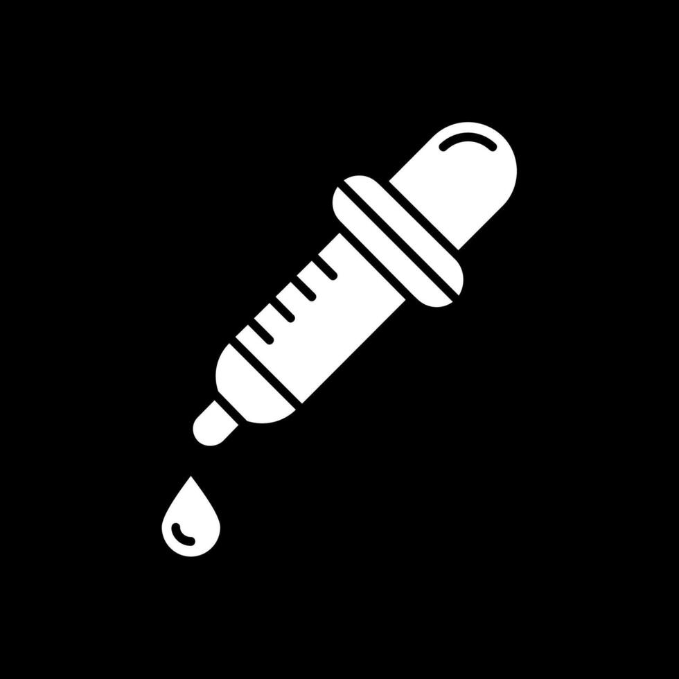 Dropper Glyph Inverted Icon vector