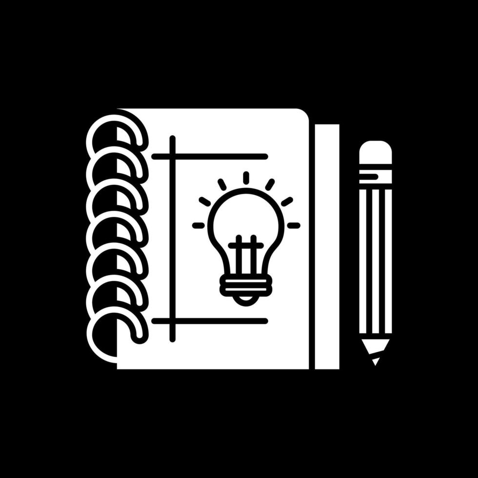 Sketchbook Glyph Inverted Icon vector