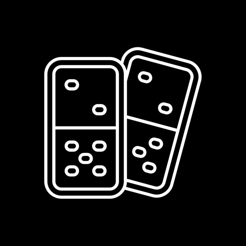 dominó línea invertido icono vector
