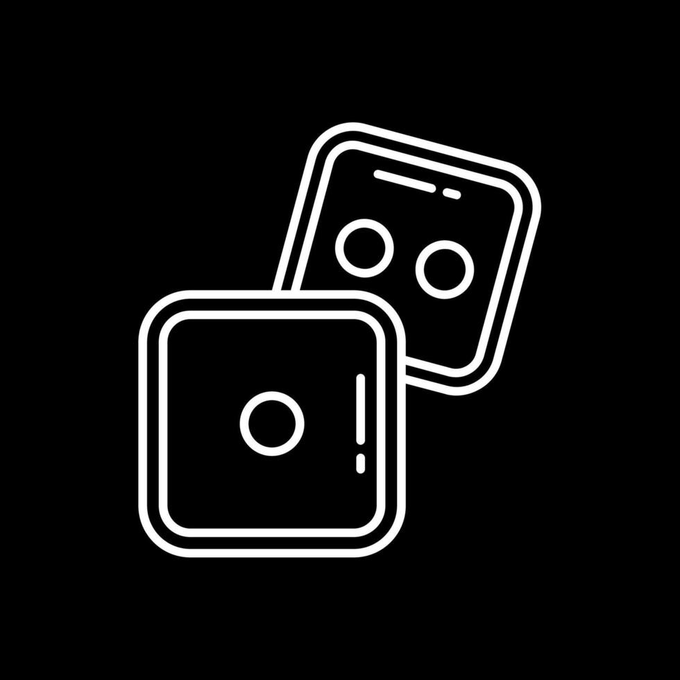 Dice Line Inverted Icon vector