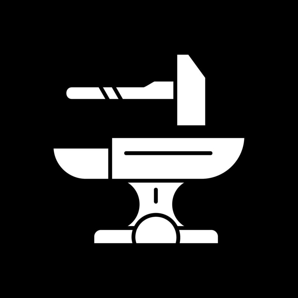 Hammer Glyph Inverted Icon vector