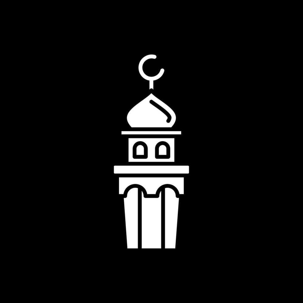 Minaret Glyph Inverted Icon vector
