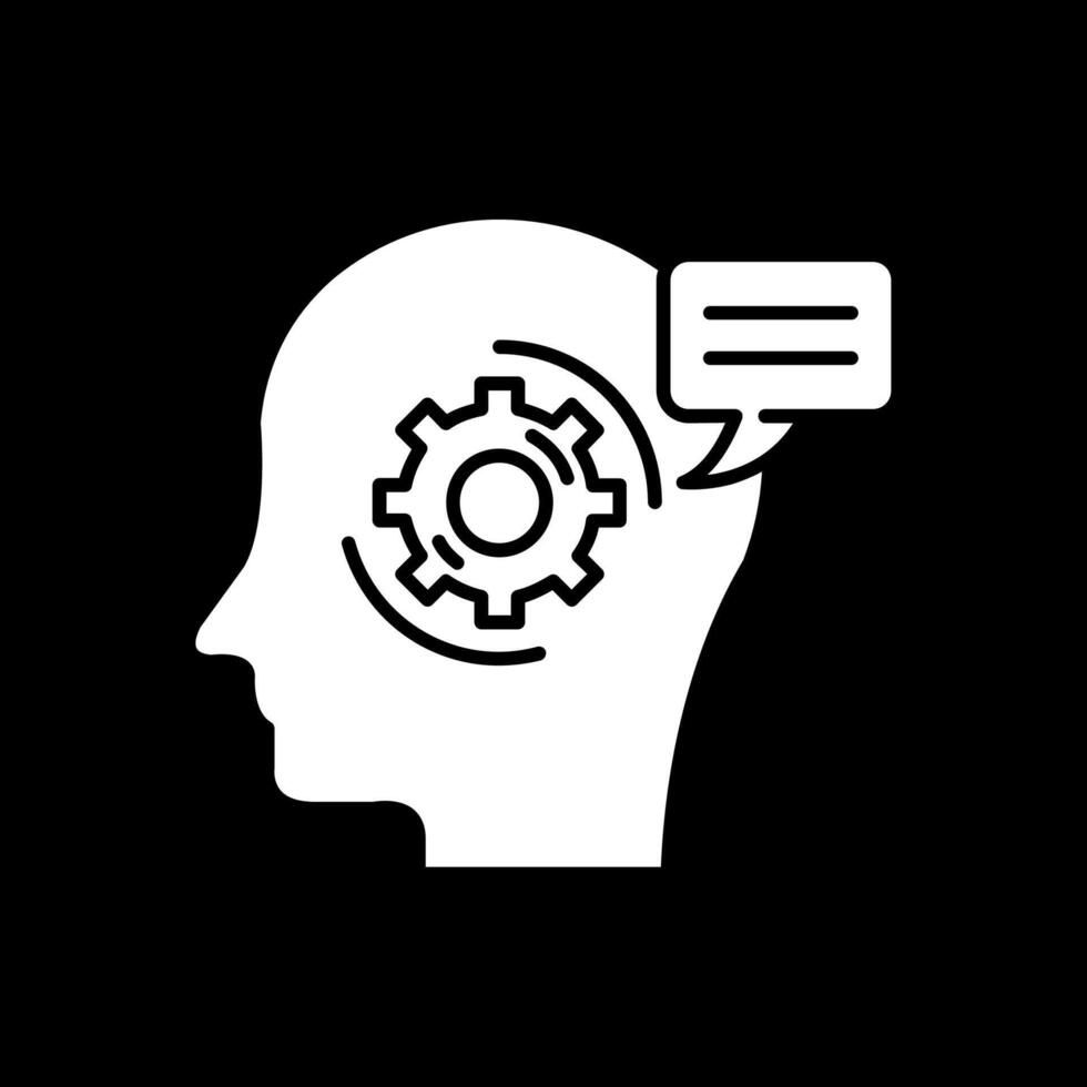 Thinking Glyph Inverted Icon vector