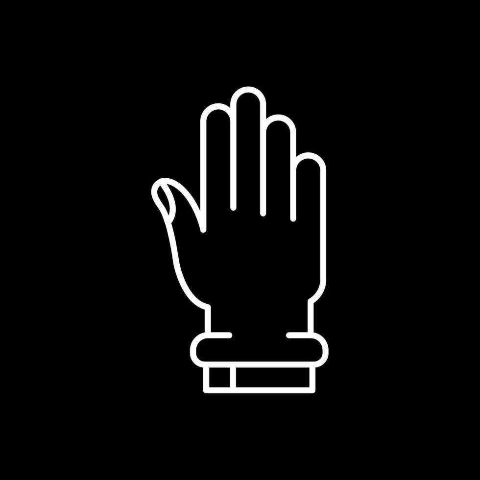 icono de línea de mano invertida vector