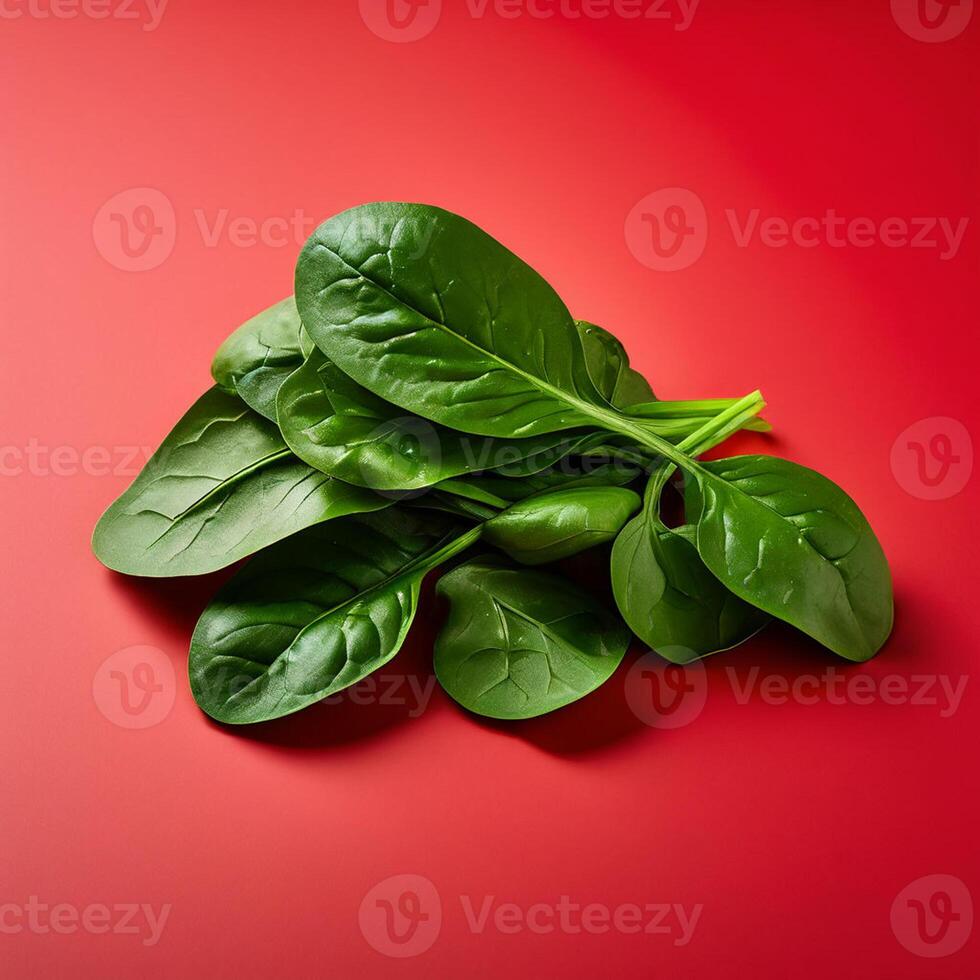 AI generated Spinach series on white background photo