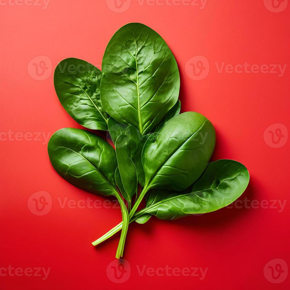 AI generated Spinach series on white background photo