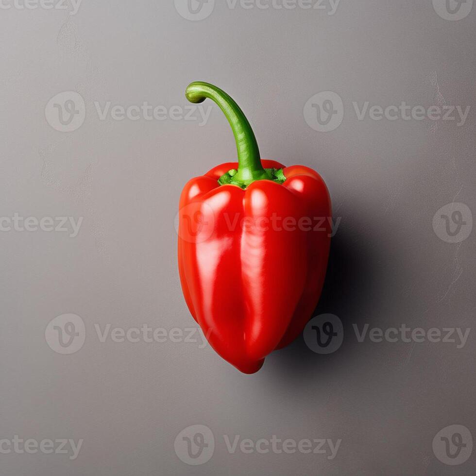 AI generated single sweet pepper fruit isolated on a transparent background photo