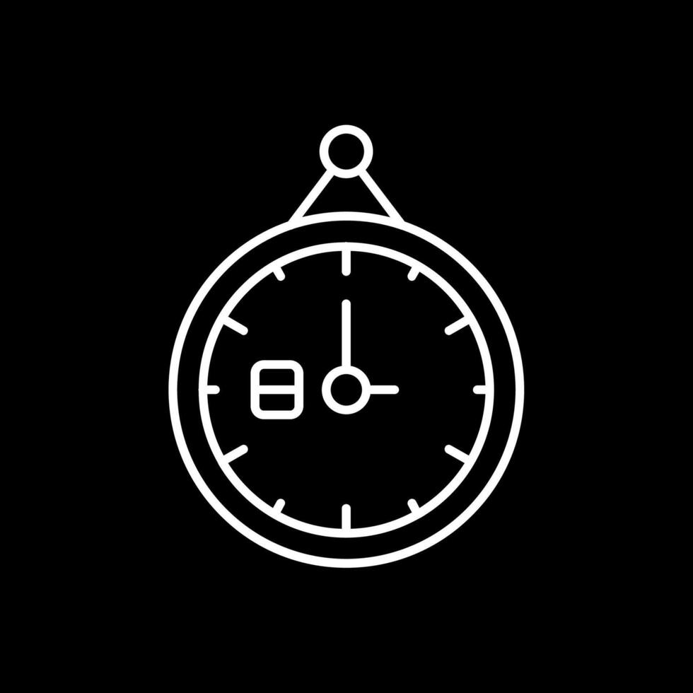 icono de línea de reloj invertida vector