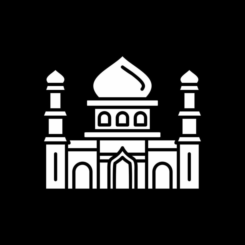 Mosque Glyph Inverted Icon vector