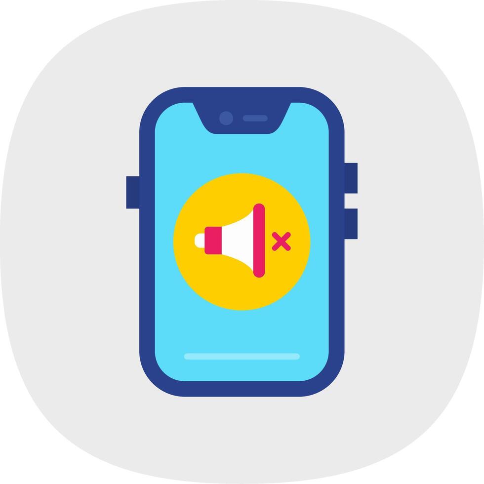Mute Flat Curve Icon vector