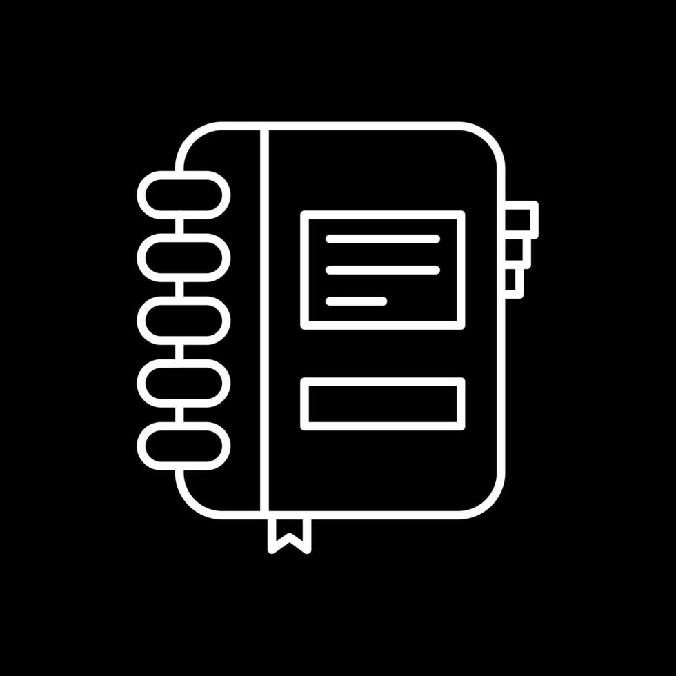 Notebook Line Inverted Icon vector