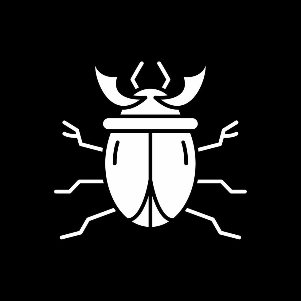 Beetle Glyph Inverted Icon vector