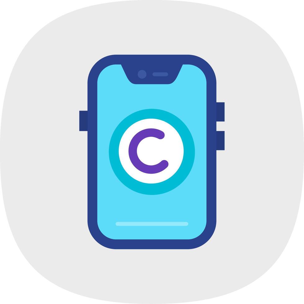 Copyright Flat Curve Icon vector