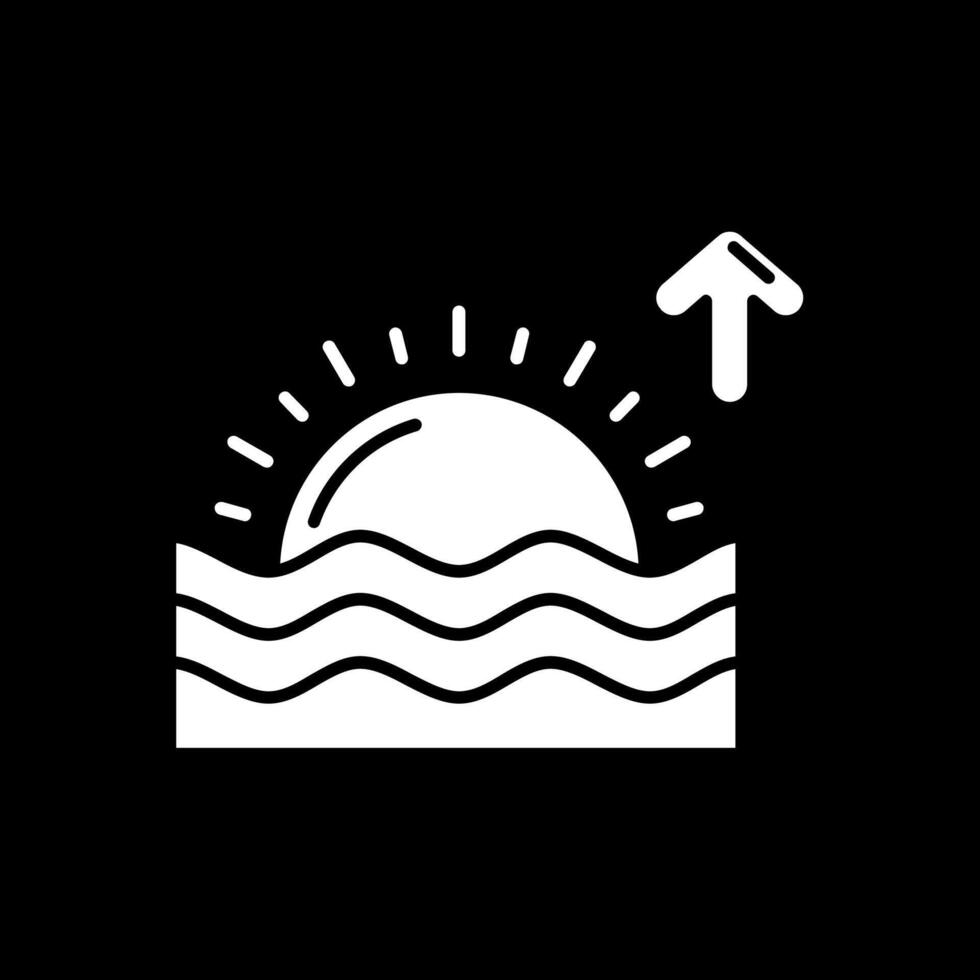 Sunrise Glyph Inverted Icon vector