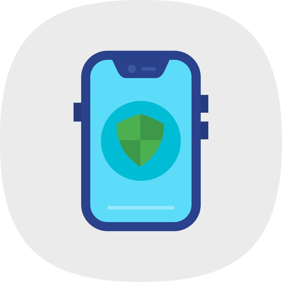 Shield Flat Curve Icon vector