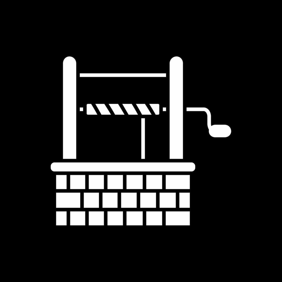 Well Glyph Inverted Icon vector