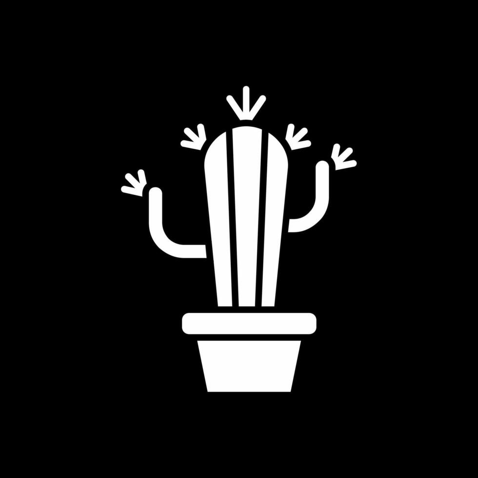 Cactus Glyph Inverted Icon vector