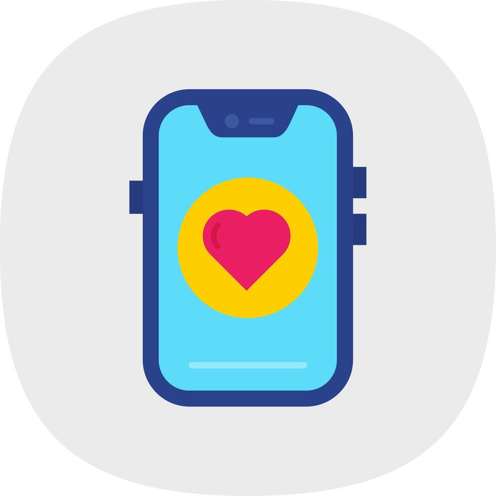 Heart Flat Curve Icon vector