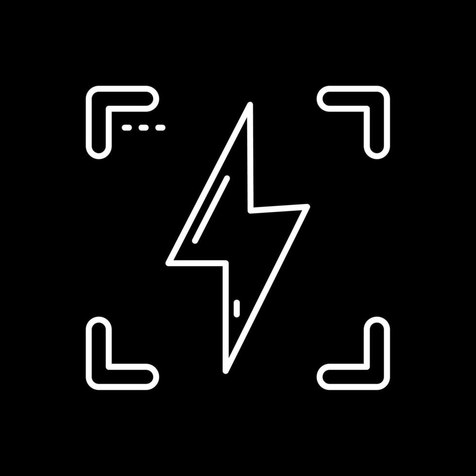 icono de línea de flash invertida vector