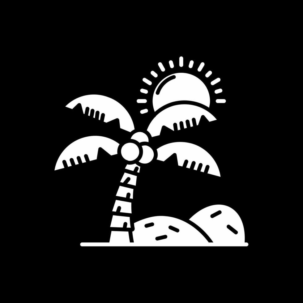 Oasis Glyph Inverted Icon vector