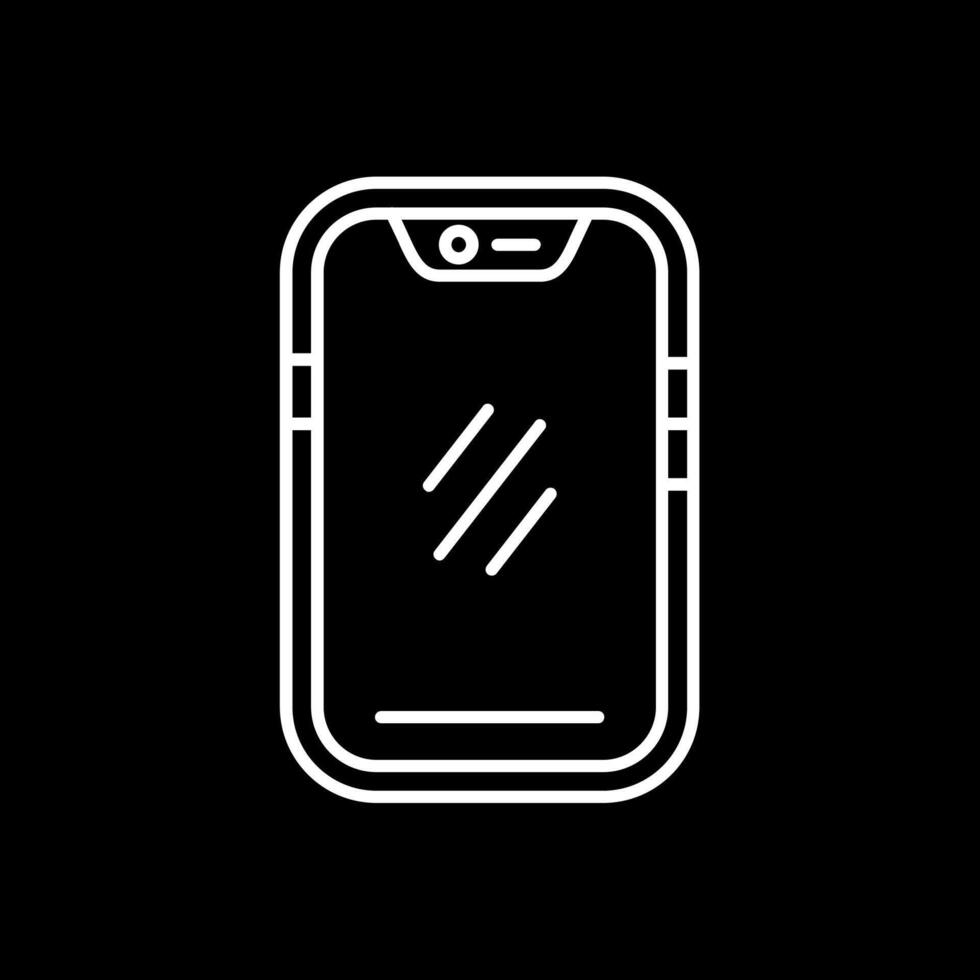 Smartphone Line Inverted Icon vector