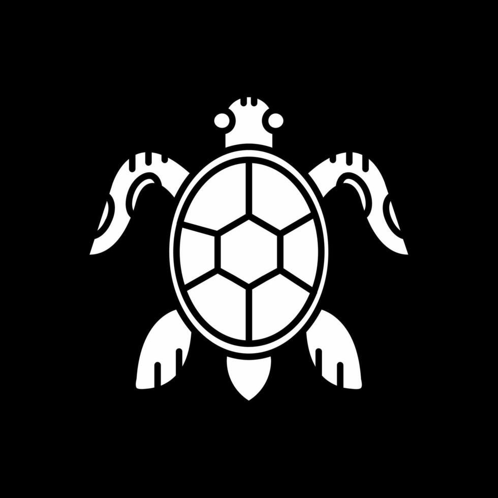 Turtle Glyph Inverted Icon vector