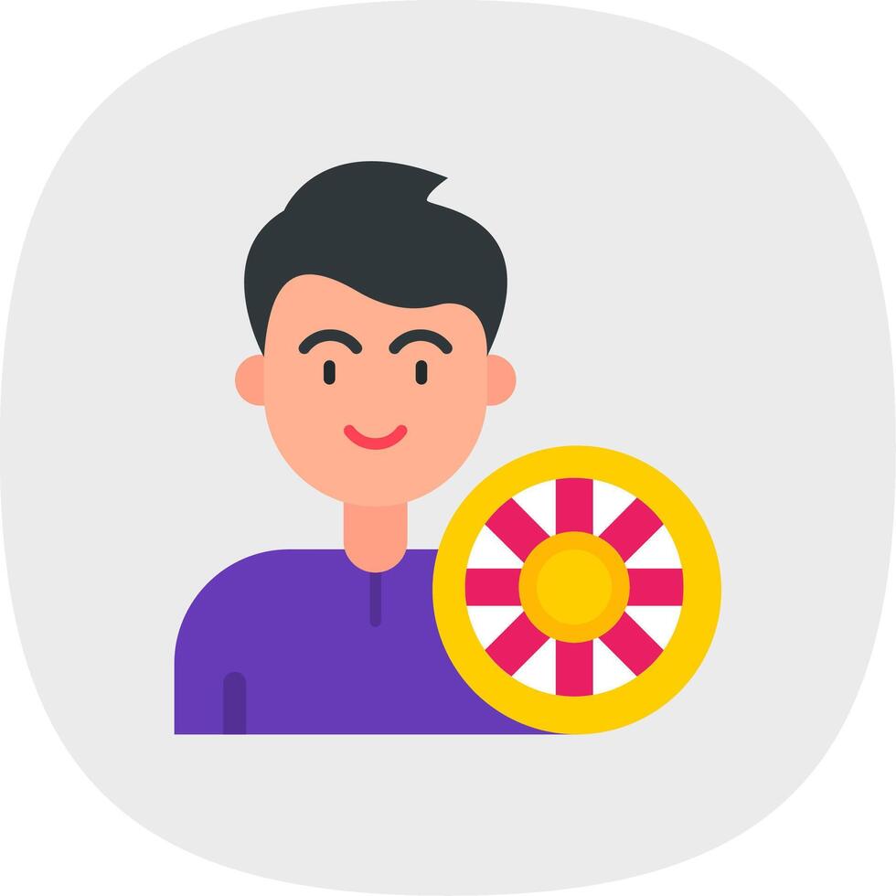 Lifesaver Flat Curve Icon vector