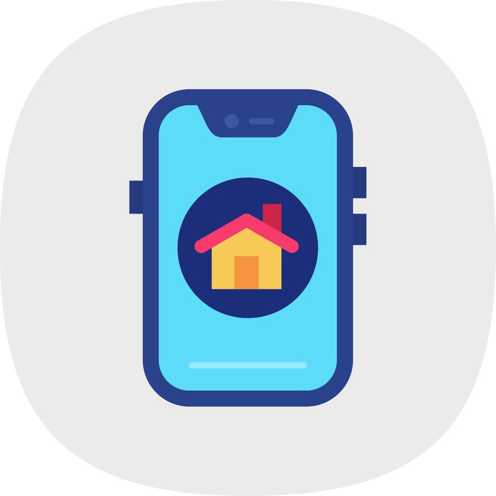 Home Flat Curve Icon vector