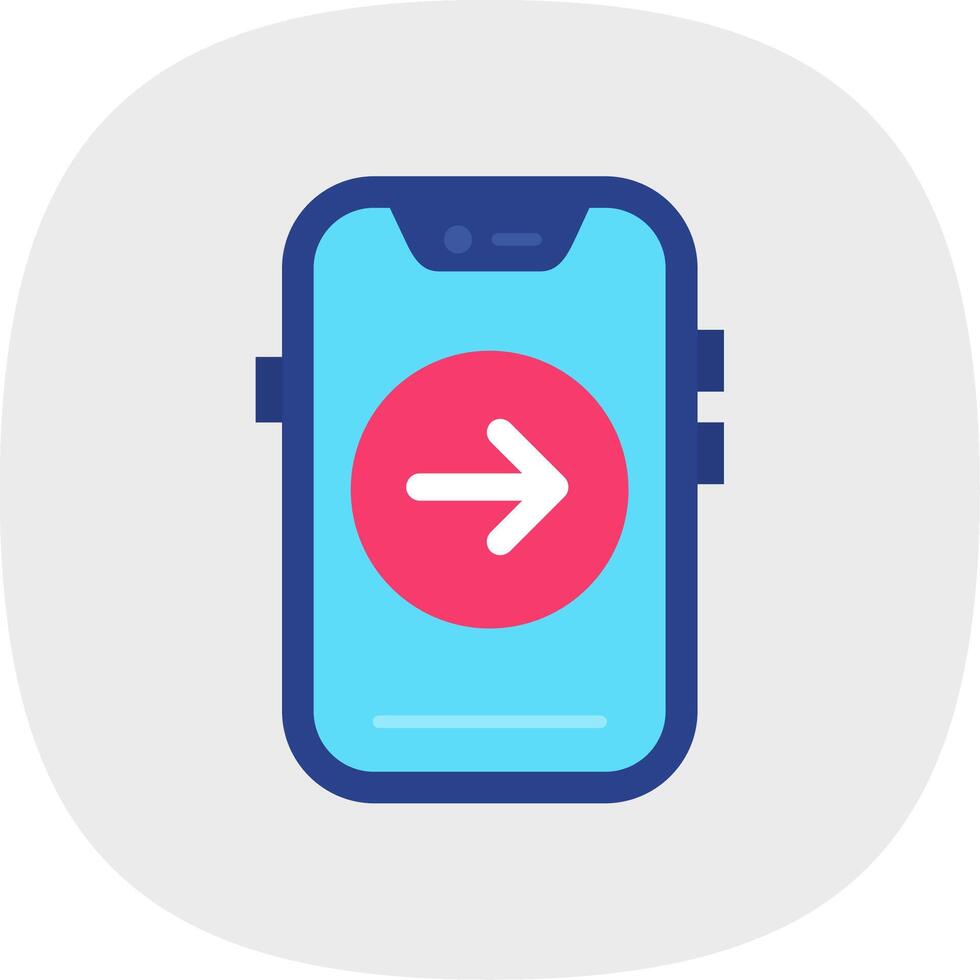Forward Flat Curve Icon vector