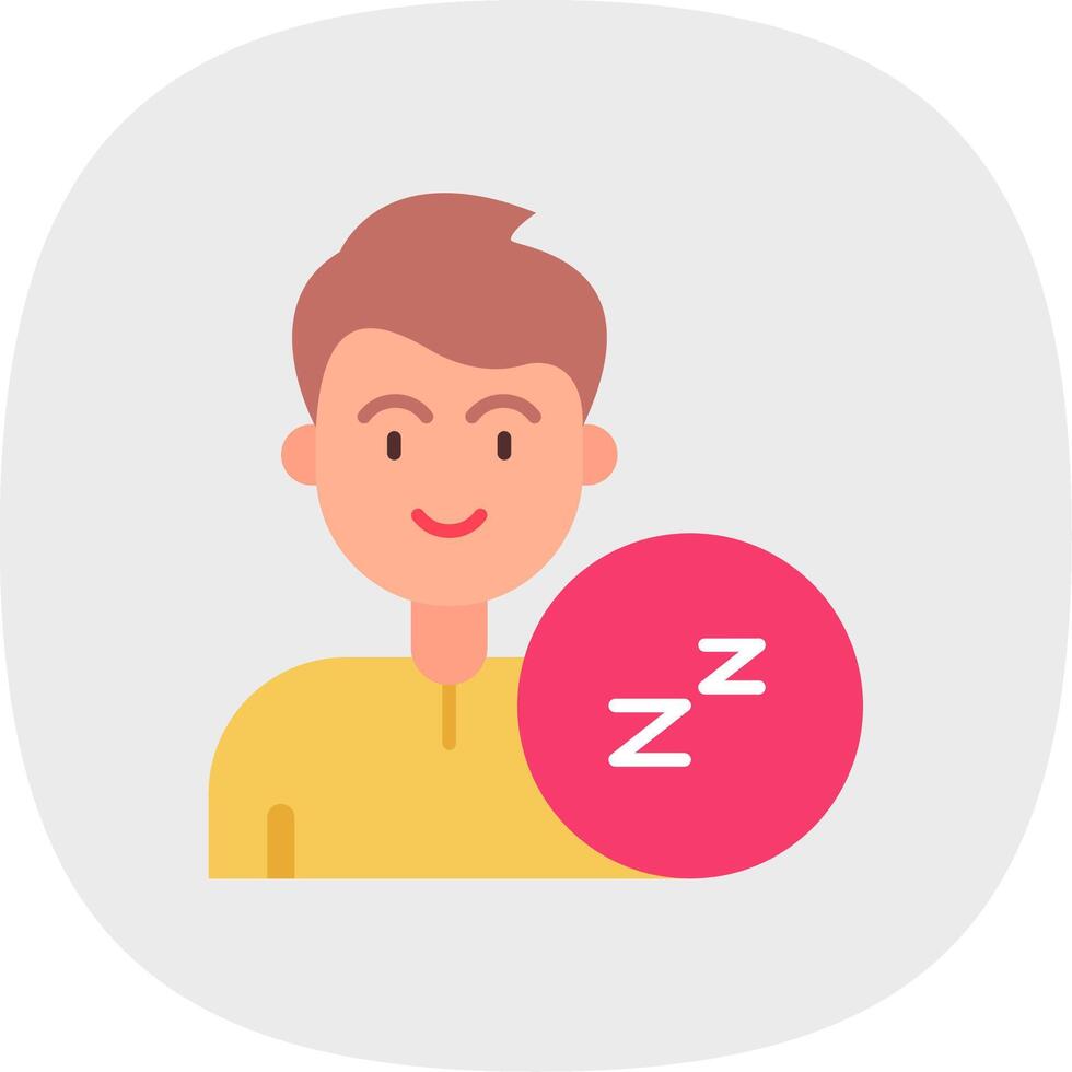 Sleep Flat Curve Icon vector